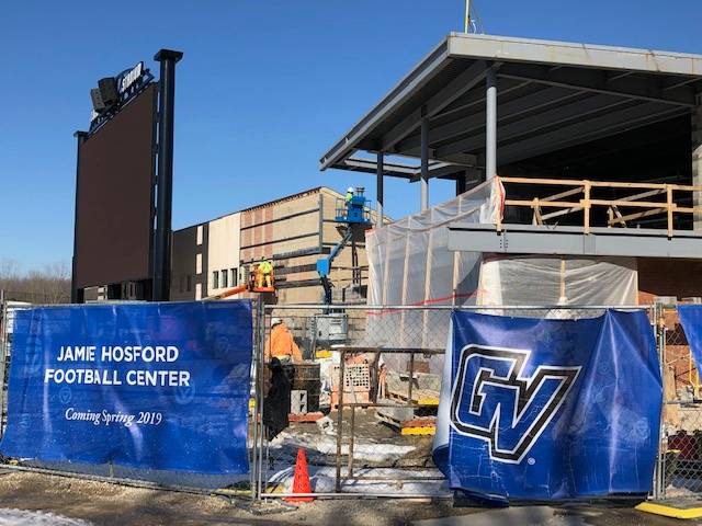 Another view of the Jamie Hosford Football Center from the outside.